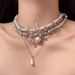 Unisex Black Pearl Dark Necklace Heavy Gothic Punk Multi Layer Choker Stacked Retro Pendant Cross Clavicle Chain_ipsvogv.com
