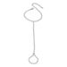 B1 Simple Internet Celebrity Girl Fashion Handmade French Niche Claw Chain Water Diamond Charm Integrated Bracelet Ring_ipsvogv.com