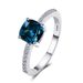 Cao Shi Jewelry Micro Set Zircon Blue Square Diamond For Women's Simple Engagement Ring_ipsvogv.com