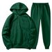 Women's Clothing Autumn and winter men's hooded solid color light plate pullover sweatshirt set casual sports hoodie sweatshirt trousers two piece set_ipsvogv.com
