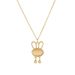 Cat's Eye Stone Internet Red White Fritillaria Cute Rabbit Ear Bell Pendant With Collar Chain, Titanium Steel Plated_ipsvogv.com
