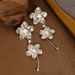 Fashionable, Exaggerated, Cold Style, Pearl Flower Tassel With Temperament, Long And High-end Silver Needle Earrings_ipsvogv.com