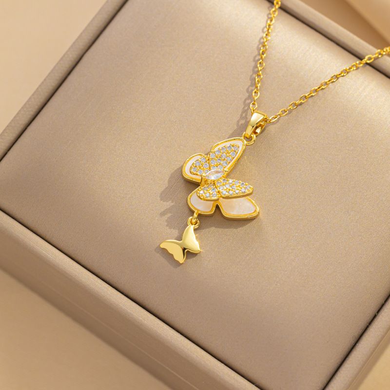Necklace Jewelry Female Flow Ring Water Drops Hot Selling Accessories Necklace Titanium Steel Necklace Women All-match New Necklace Accessories_ipsvogv.com