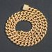 Men’s Jewelry Set Fashion Hip Hop Zircon Necklace 12mm Flip Buckle Double Row Full Diamond Cuban Chain Trendy Personality Men's Hip Hop Necklace_ipsvogv.com