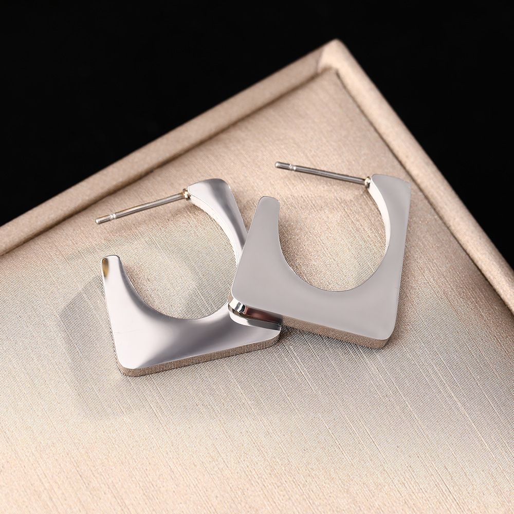 Individualized Titanium Steel Earrings With Cold Style, Geometric Versatile Fashionable And Elegant Earrings, Jewelry_ipsvogv.com