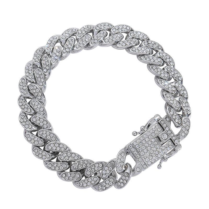 Men’s Jewelry Set Fashion Hot Selling Men's Fashion Accessories Hip Hop Big Gold Chain Diamond Cuban Chain Bracelet Necklace_ipsvogv.com