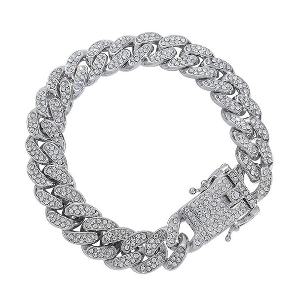 Men’s Jewelry Set Fashion Hot Selling Men's Fashion Accessories Hip Hop Big Gold Chain Diamond Cuban Chain Bracelet Necklace_ipsvogv.com