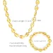 Wedding Jewelry Sets Coffee Bean Chain Necklace Bracelet For Men Women Gold Plated Stainless Steel Classic Casual_ipsvogv.com
