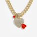 Hip Hop Love Red Drip Oil Arrow Heart Piercing Full Diamond Alloy Pendant Fashion Trend Cuban Necklace_ipsvogv.com