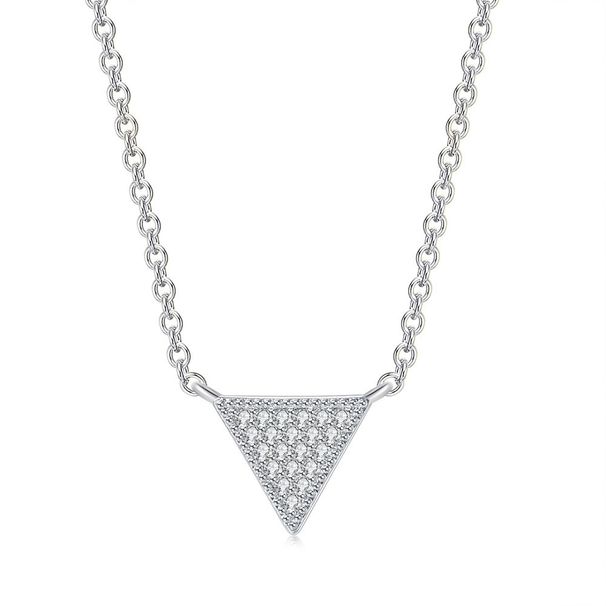 Unisex separated electroplated full diamond necklace Inverted triangle inlaid zircon clavicle chain fashion jewelry_ipsvogv.com