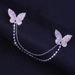 asymmetric diamond butterfly stud earrings fashion ins diamond chain integrated ear bone clip earrings earring_ipsvogv.com