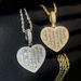 Hip Hop Love Pendant Necklace For Men And Women, Zirconia Diamond-Cut Pendant With Rope Chain, Trendy Statement Jewelry For Casual & Party Wear_ipsvogv.com