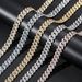 Necklace 14mm Bar Diamond Dense Cuban Chain Blue And White Zircon Men's Cuban Chain Hip Hop Necklace_ipsvogv.com