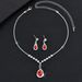 and Earring Set For Party Banquet Jewelry Bride Wedding Red Water Drop Glass Necklace Earrings_ipsvogv.com