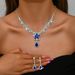 Women’s Jewelry Set Fashion Jewelry Set Red Crystal Five Pointed Star Necklace Earrings Bride Wedding Jewelry Set_ipsvogv.com