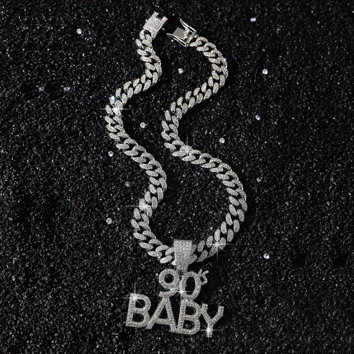 New Personalized Style English Letter 90 BABY Hip Hop Creative Pendant Necklace_ipsvogv.com