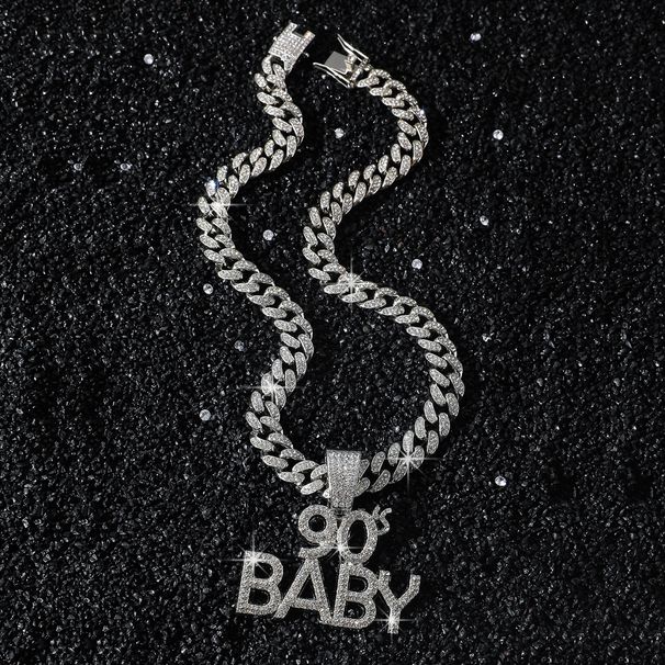 New Personalized Style English Letter 90 BABY Hip Hop Creative Pendant Necklace_ipsvogv.com