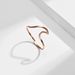 Wave opening adjustable women's elegant titanium steel rose gold plated tail ring_ipsvogv.com
