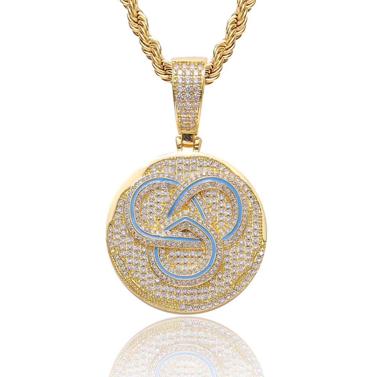 Pendants & Charms New Product Joint Small Cake Pendant Hip Hop Micro Inlaid Zircon Personality Rap Pendant Trendy Brand Accessories_ipsvogv.com