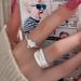 Simple Geometric Lava Irregular Ring For Women, Sweet Heart, Layered Temperament, Open Mouth Ring, Niche Fashion Jewelry_ipsvogv.com