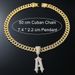 New Letter A Necklace Trendy Personality Diamond Set Cuban Chain Men's Hip Hop Pendant Jewelry_ipsvogv.com