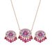 Light Luxury Exquisite Temperament Dream Catcher Colorful Water Drop Zircon Necklace Earrings Rose Gold Plated Female Jewelry_ipsvogv.com