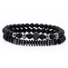 Source Jewelry 6mm Black Matte Hand Worn Copper Beads Flying Saucer Micro Diamond Ball Bracelet Bracelet Set Wholesale Men_ipsvogv.com