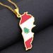Retro Lebanon Oil Drops Map Pendant Necklace Men and Women Stainless Steel Couple Necklace Trend Accessories_ipsvogv.com