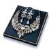New Fashion Accessories Earrings Necklace Two-Piece Set Two-Tone High Gloss Rhinestone Alloy_ipsvogv.com