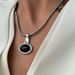 Unisex Gold Plated Titanium Steel Lover Gift Black Stone Snake Bone Chain Necklace_ipsvogv.com