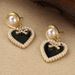 Pearl Heart Earrings Light Luxury High End New Summer Versatile Niche Bow Earrings Tassel Earrings For Women_ipsvogv.com