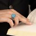 silver Simple And Fashionable Turquoise Men's Ring_ipsvogv.com