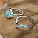 Sanjie New Product Fashion Diamond Blue Turquoise Three Piece Ring Set_ipsvogv.com