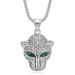 New Hip-Hop Stainless Steel Inlaid Green And Red Eye Leopard Head Pendant Trendy Brand Jewelry Unisex Necklace_ipsvogv.com