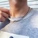 Spliced Stainless Steel Cuban Chain Pearl Chain Necklace Men Non Fading Titanium Steel Men's Pearl Necklace_ipsvogv.com