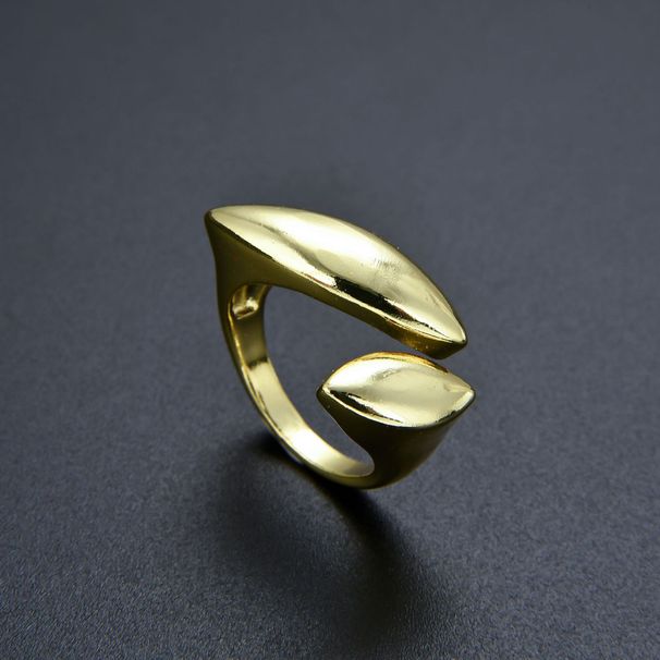 Simple Color Preserving Personality Leaf Irregular Ring Opening Adjustable Unisex Hand Jewelry INS_ipsvogv.com