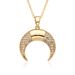 Ins New Personality Crescent Necklace For Men And Women Spot Simple Copper Plated Gold Inlaid Zirconium Sweater Chain All Match_ipsvogv.com
