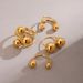 Women's Jewelry Stainless Steel Gold Ball Ring K Gold Exaggerated Fashion Ring Female Simple And Generous_ipsvogv.com