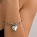 Sweet Cool Style Heart Pendant Necklaces, Fashionable And Simple Metal Buckles, Short Collarbone Chains_ipsvogv.com