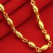 JL043 Men's Gold-plated Oval Arhat Bead Double-sided Relief Overlord Gold Necklace Color Preserving Thick Chain_ipsvogv.com