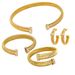 Wemen's Jewelry Titanium Steel Zircon Necklace Earrings Open Bracelet Collar Set_ipsvogv.com