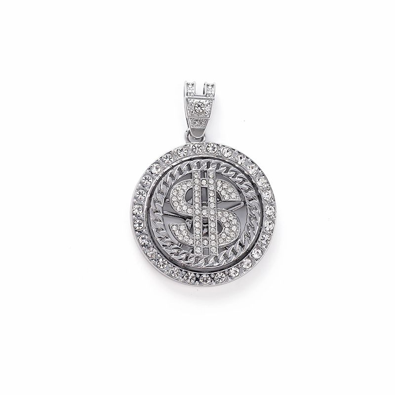 Hip hop creative rotating US dollar pendant jewelry street rap rock style US dollar necklace jewelry_ipsvogv.com