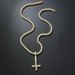 Unique Full Inverted Cross Necklace Hip Hop Rap Versatile Inlaid Diamond Pendant Tennis Chain Choker_ipsvogv.com