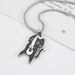 hot selling cute cartoon stainless steel black warrior kitten oil drop necklace niche design pendant_ipsvogv.com