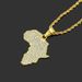 Hot selling hip-hop personalized diamond inlaid map pendant necklace_ipsvogv.com