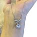 French Sweet Pink Diamond Sugar Cube Bowknot Ribbon Necklace For Women Fashion Collarbone Chain Birthday Valentine's Day_ipsvogv.com