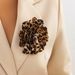 Personalised Fashion Black Leopard Print Duckbill Clip Pin Exaggerated Fabric Flower Brooch Winter New_ipsvogv.com