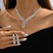 Ice Flower Diamond Necklace & Earrings Set - Hollow Design For Women, Luxury Wedding & Party Jewelry_ipsvogv.com