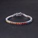 Light Luxury Rainbow Color Moissanite Bracelet S925 Sterling Silver Tennis Chain 3/4/5mm Colorful Bracelet Hot Style_ipsvogv.com