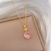 Steel 【 Titanium 】 Pink Heart-Shaped Zircon Light Luxury Temperament Gorgeous Full Diamond Necklace Women's Versatile 【 】_ipsvogv.com